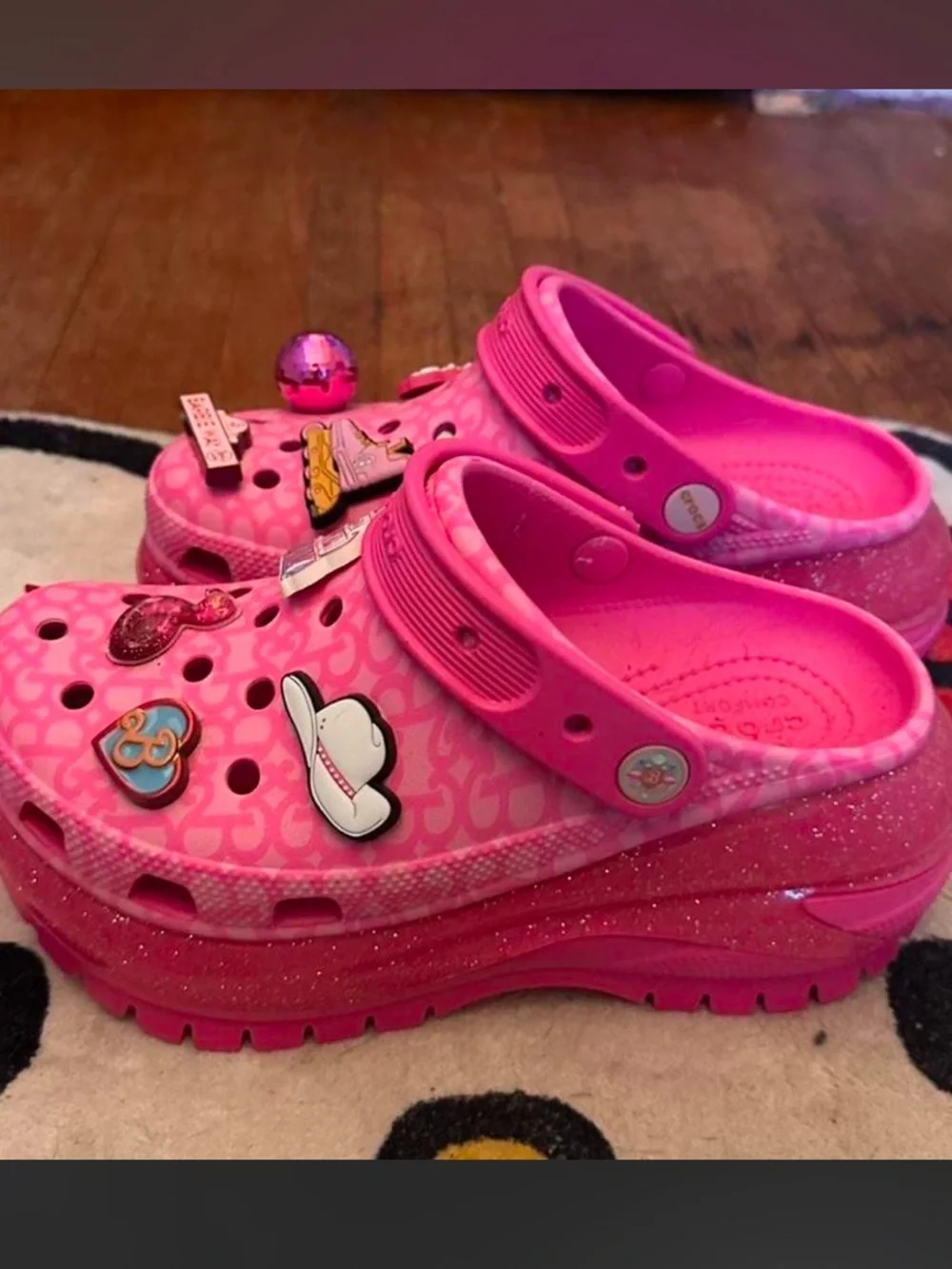 Barbie Bright Pink Kids' Platform Clogs with Charms